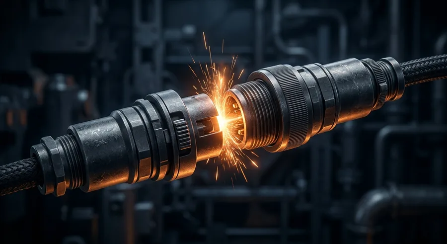 Kabelstecker verbinden sich mit Funken