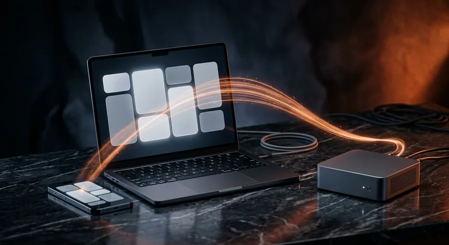 Smartphone and laptop with a sorted inbox symbolising an AI agent for customer emails