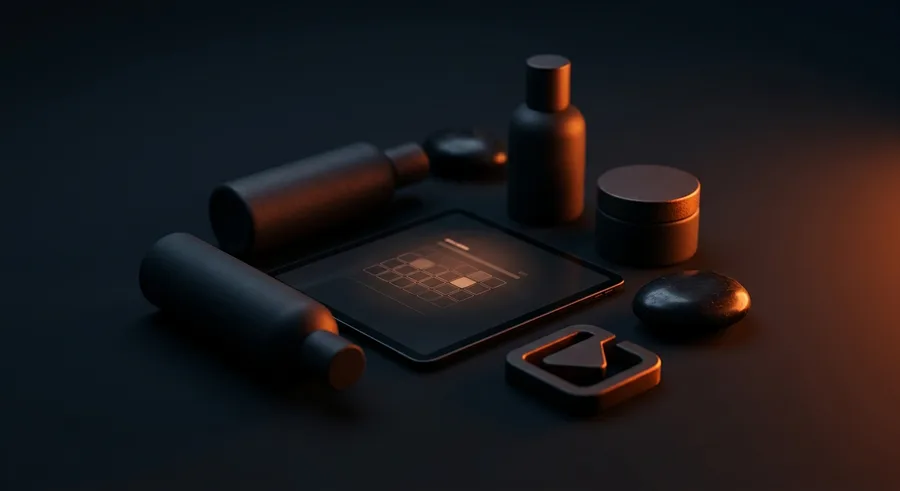 Tablet mit Terminkalender und Buchungsbutton eines Beauty-Studios