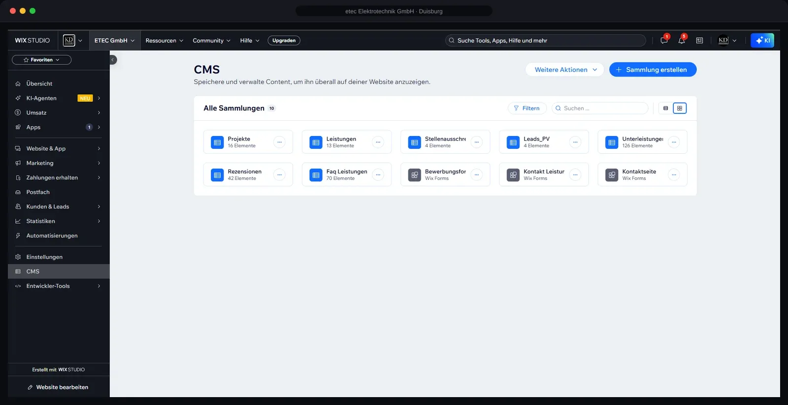 Jobs and services in the relational CMS