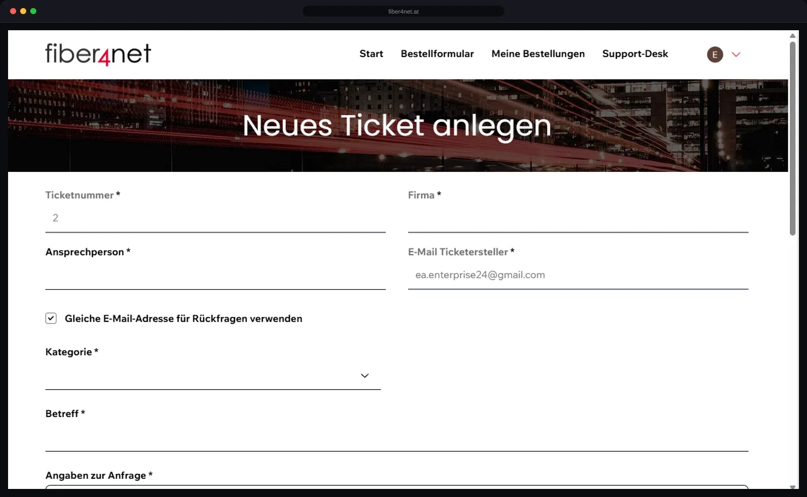 Ticket system for every incoming order