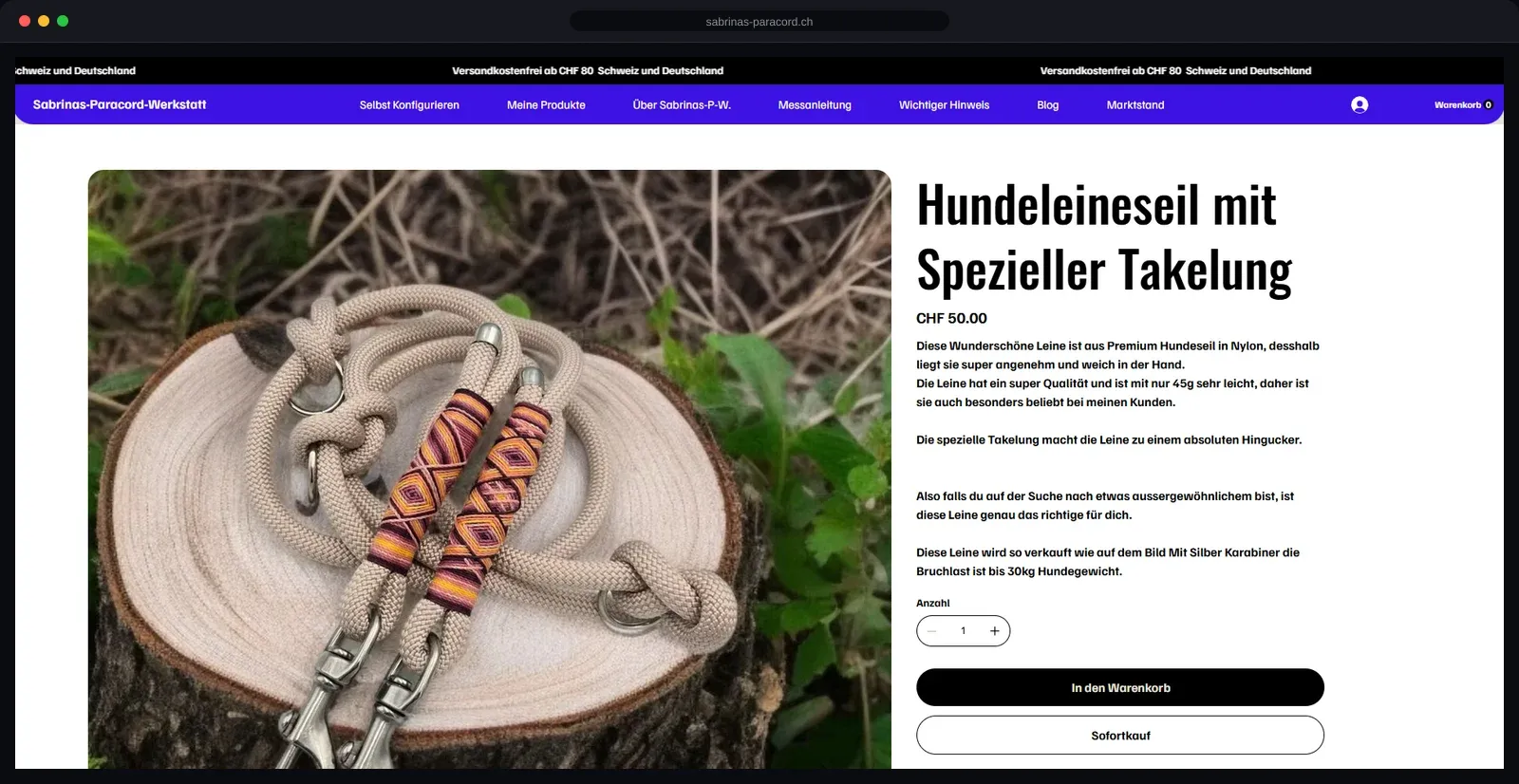 Configurator with live price calculation