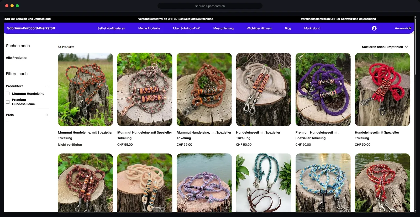 Sabrinas Paracord Werkstatt – Product configurator